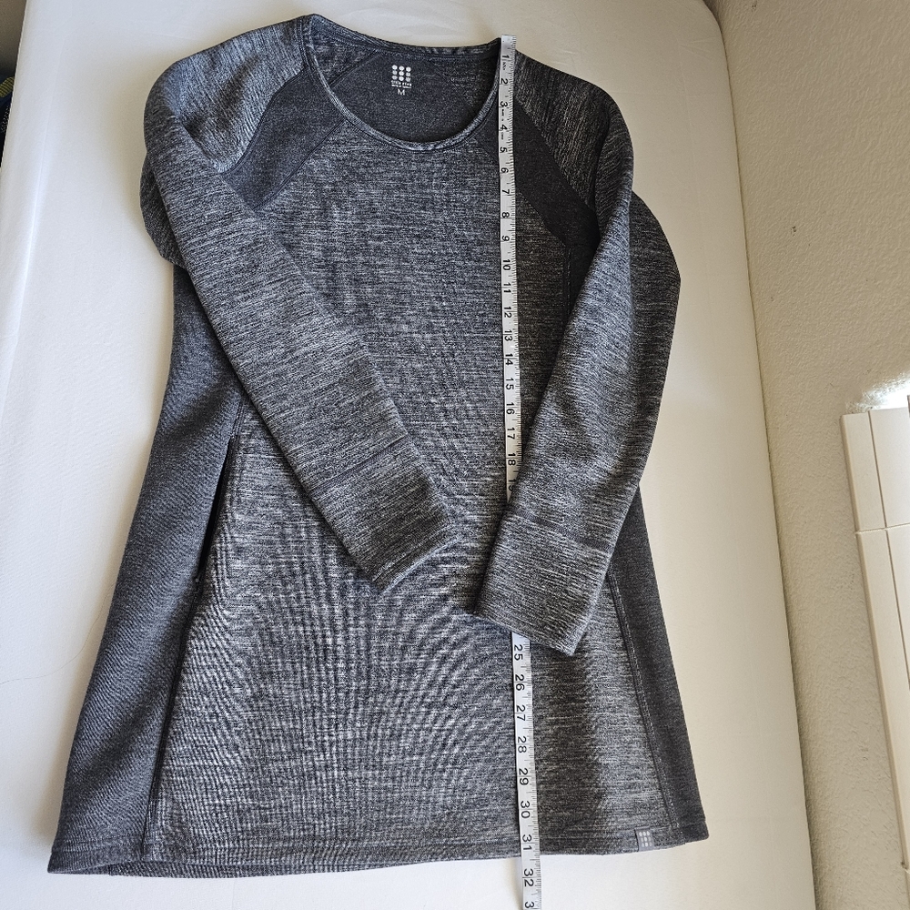 Title Nine Gray Knit Tunic Sweater Dress Zip Pocket Medium - Picture 7 of 9